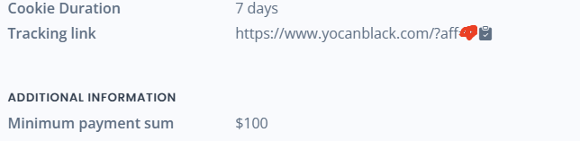 Yocan Black affiliate program link dashboard.png